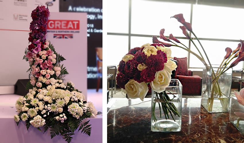 Stage and Tables with Exotic Flowers